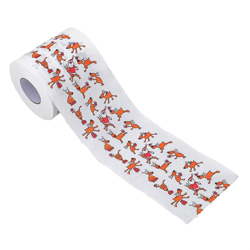 Christmas Pattern Color Toilet Paper, Santa Christmas Tree Printed Tissue, Home Gifts, Happy New Year, 2024