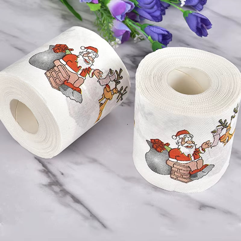 Christmas Pattern Color Toilet Paper, Santa Christmas Tree Printed Tissue, Home Gifts, Happy New Year, 2024