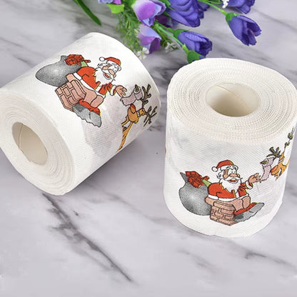Christmas Pattern Color Toilet Paper, Santa Christmas Tree Printed Tissue, Home Gifts, Happy New Year, 2024