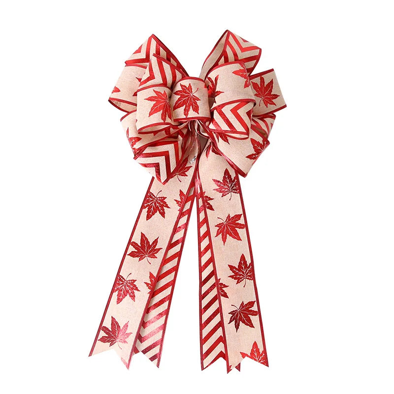 Large Christmas Bow Christmas Tree Decoration New Year'S Eve Decorations Christmas Party Ribbon Bow Linen Bowknot