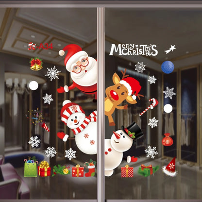 Christmas Wall Window Stickers Marry Christmas Decoration for Home 2024 Christmas Ornaments Xmas Navidad Gift New Year 2025