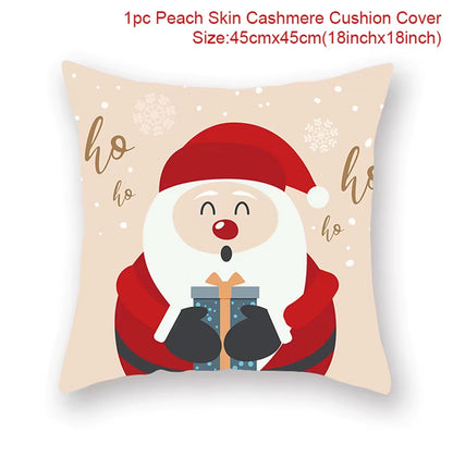 Christmas Cushion Cover Christmas Ornaments Merry Christmas Decorations for Home 2023 XMAS Navidad Noel Gifts New Year 2024