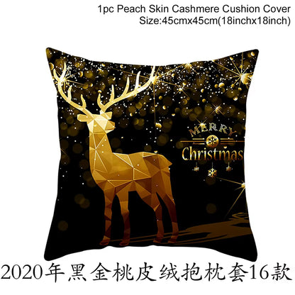 Christmas Cushion Cover Christmas Ornaments Merry Christmas Decorations for Home 2023 XMAS Navidad Noel Gifts New Year 2024