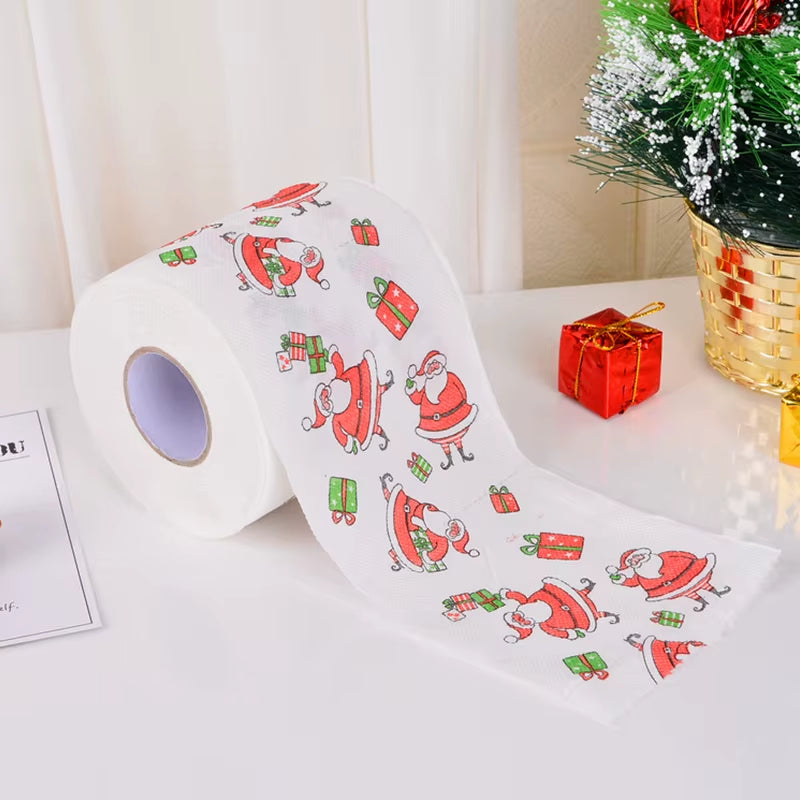 Christmas Pattern Color Toilet Paper, Santa Christmas Tree Printed Tissue, Home Gifts, Happy New Year, 2024