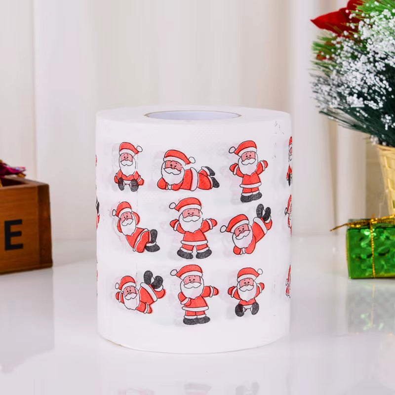 Christmas Pattern Color Toilet Paper, Santa Christmas Tree Printed Tissue, Home Gifts, Happy New Year, 2024