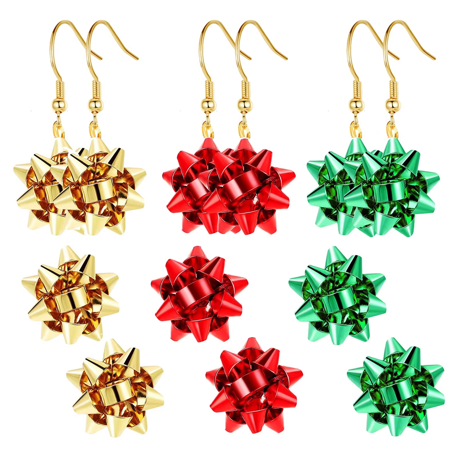 Christmas Bow Earrings Xmas Present Bow Earrings Christmas Stud Earrings for Women Girls 2023 Fashion New Year Gift