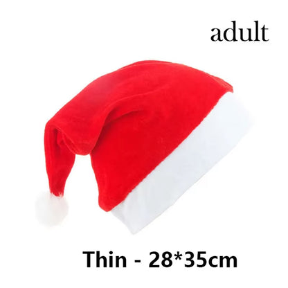 Christmas Hats New Year Thick Plush Hat Adults Kids Hat Christmas Decorations for Home Xmas Santa Claus Gifts Warm Winter Cap