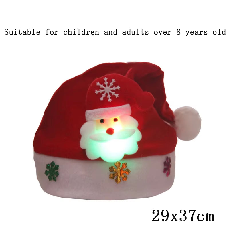 Knitted LED Christmas Hat Beanie Light up Illuminate Warm Hat Christmas Tree Snowman Kids Adults New Year Christmas Decor