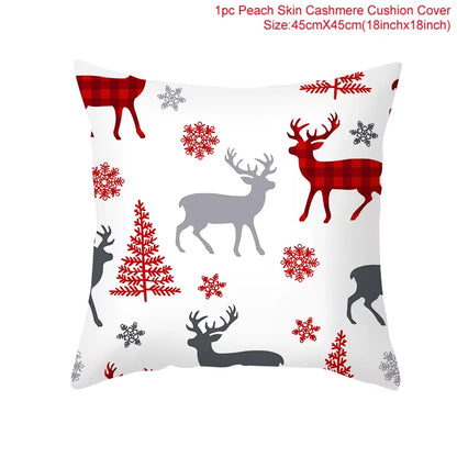 Christmas Cushion Cover Christmas Ornaments Merry Christmas Decorations for Home 2023 XMAS Navidad Noel Gifts New Year 2024