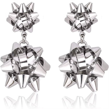 Christmas Bow Earrings Xmas Present Bow Earrings Christmas Stud Earrings for Women Girls 2023 Fashion New Year Gift