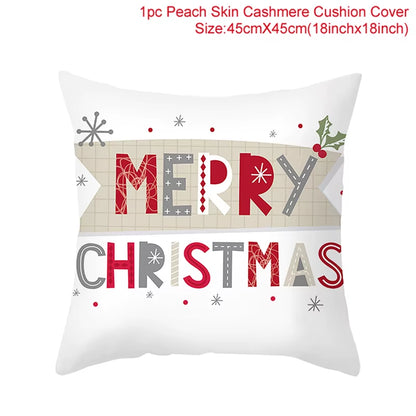 Christmas Cushion Cover Christmas Ornaments Merry Christmas Decorations for Home 2023 XMAS Navidad Noel Gifts New Year 2024