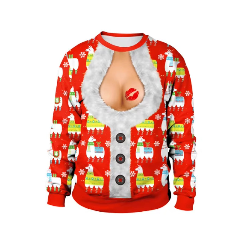New Listing Christmas Sweaters Stylish Unisex Men Women Santa Claus Ugly Christmas Sweater Novelty Sexy Retro Crew-Neck Hoodie