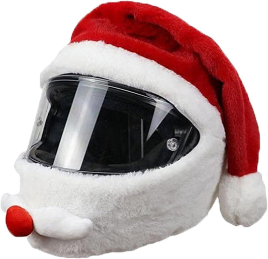 Christmas Helmet Cover for Motorcycle Helmet, Santa Claus Xmas Motorcycle Helmet Cover Funny Riding Gear Gifts