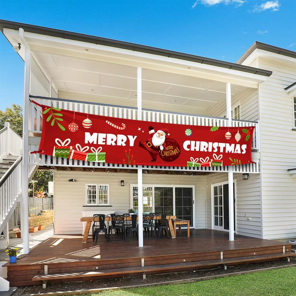 Merry Christmas Banner Christmas Decor for Home Outdoor 2024 Navidad Noel Christmas Ornaments Xmas Gifts New Year 2025