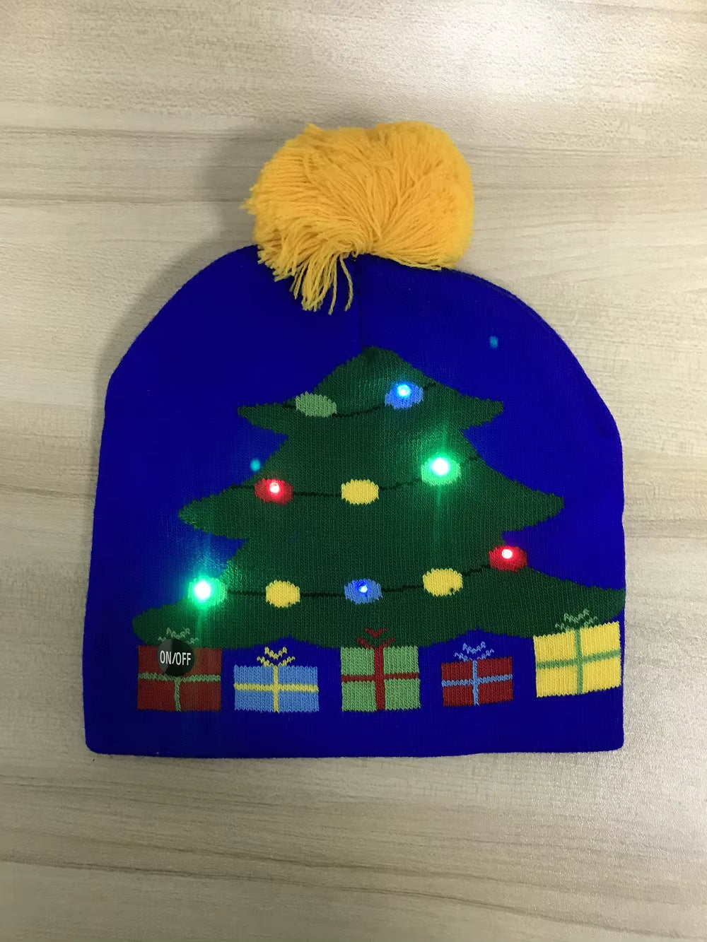 Knitted LED Christmas Hat Beanie Light up Illuminate Warm Hat Christmas Tree Snowman Kids Adults New Year Christmas Decor