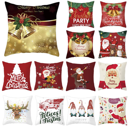 Christmas Cushion Cover Christmas Ornaments Merry Christmas Decorations for Home 2023 XMAS Navidad Noel Gifts New Year 2024