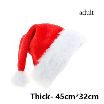 Christmas Hats New Year Thick Plush Hat Adults Kids Hat Christmas Decorations for Home Xmas Santa Claus Gifts Warm Winter Cap