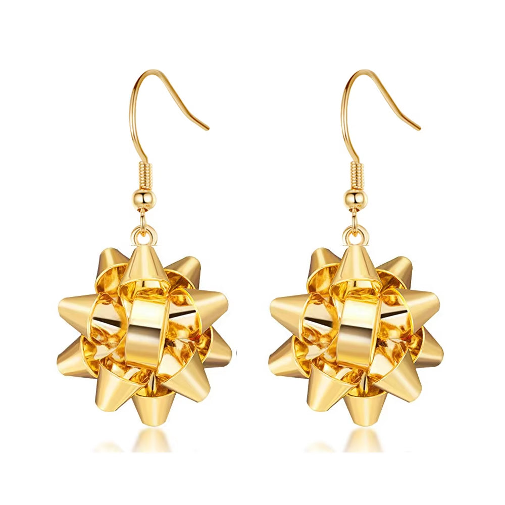 Christmas Bow Earrings Xmas Present Bow Earrings Christmas Stud Earrings for Women Girls 2023 Fashion New Year Gift