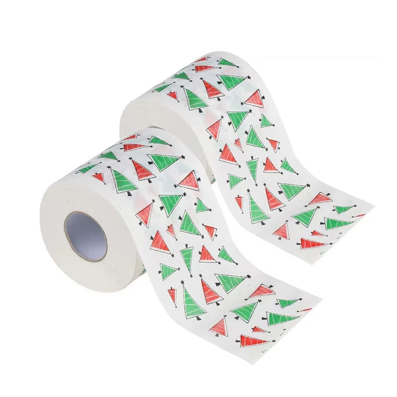 Christmas Pattern Color Toilet Paper, Santa Christmas Tree Printed Tissue, Home Gifts, Happy New Year, 2024