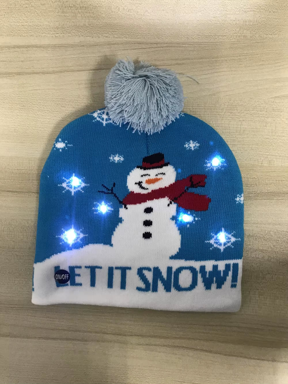 Knitted LED Christmas Hat Beanie Light up Illuminate Warm Hat Christmas Tree Snowman Kids Adults New Year Christmas Decor