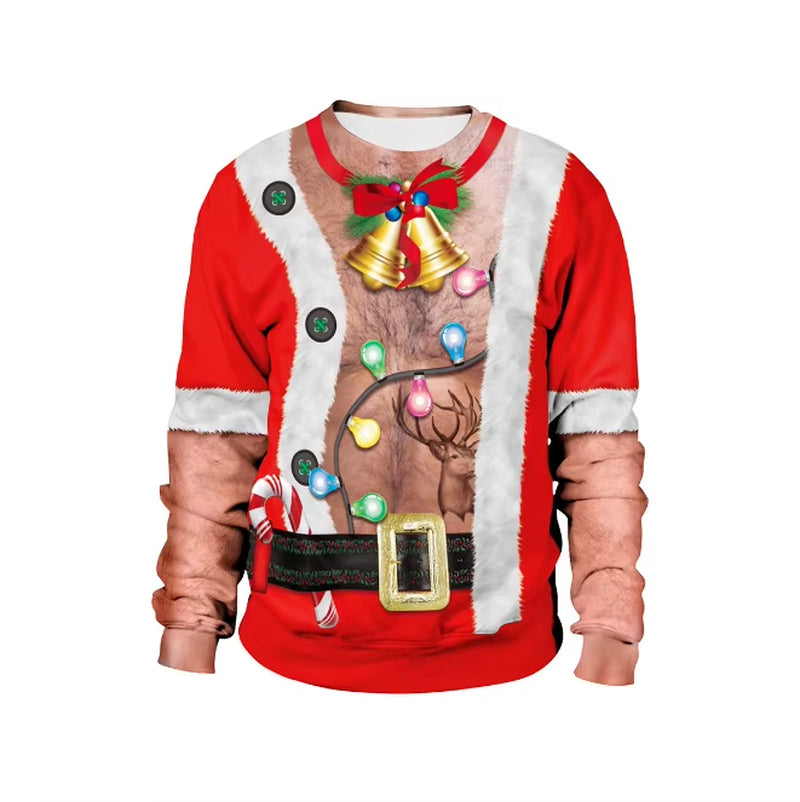 New Listing Christmas Sweaters Stylish Unisex Men Women Santa Claus Ugly Christmas Sweater Novelty Sexy Retro Crew-Neck Hoodie