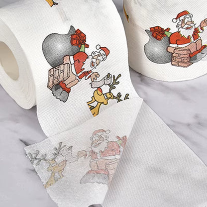 Christmas Pattern Color Toilet Paper, Santa Christmas Tree Printed Tissue, Home Gifts, Happy New Year, 2024