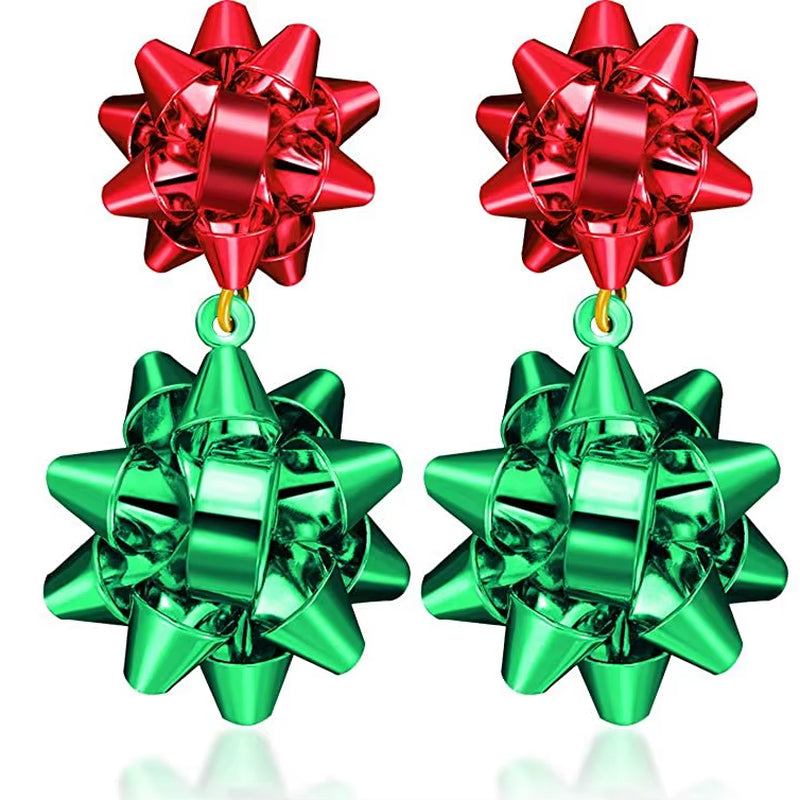 Christmas Bow Earrings Xmas Present Bow Earrings Christmas Stud Earrings for Women Girls 2023 Fashion New Year Gift