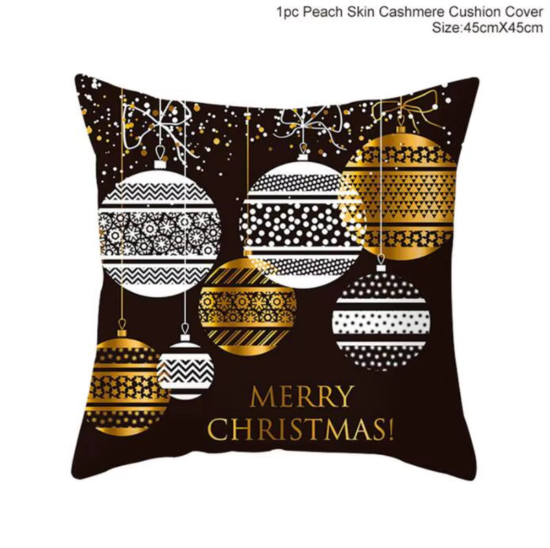 Christmas Cushion Cover Christmas Ornaments Merry Christmas Decorations for Home 2023 XMAS Navidad Noel Gifts New Year 2024