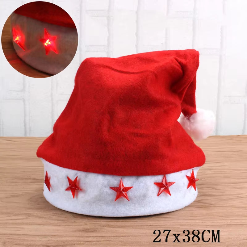 Knitted LED Christmas Hat Beanie Light up Illuminate Warm Hat Christmas Tree Snowman Kids Adults New Year Christmas Decor
