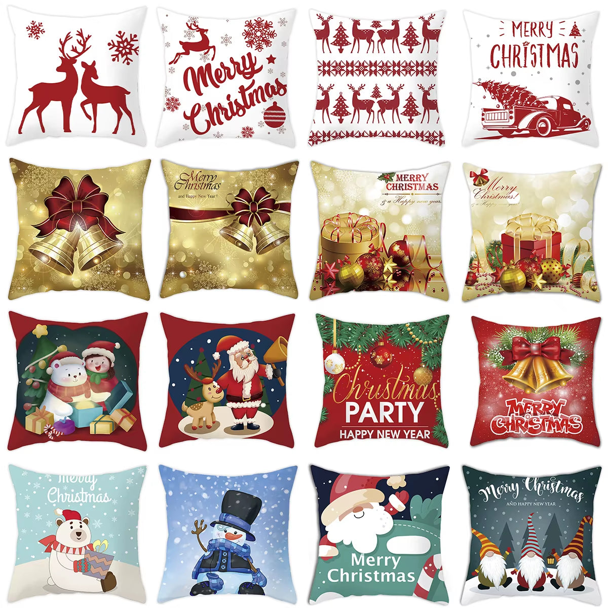 Christmas Cushion Cover Christmas Ornaments Merry Christmas Decorations for Home 2023 XMAS Navidad Noel Gifts New Year 2024