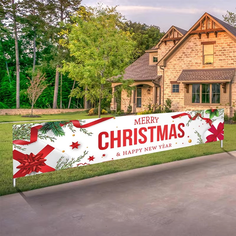 Merry Christmas Banner Christmas Decor for Home Outdoor 2024 Navidad Noel Christmas Ornaments Xmas Gifts New Year 2025